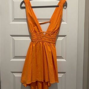 Beginning Boutique Vibrant Orange High Low Dress